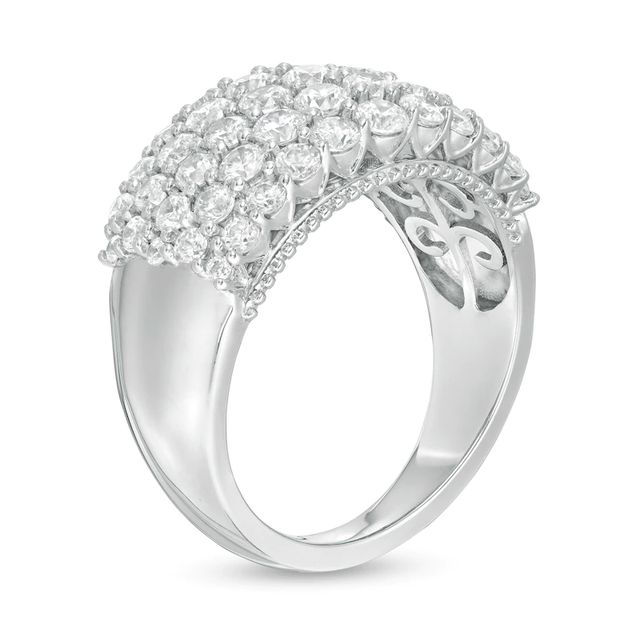 1.95 CT. T.W. Certified Lab-Created Diamond Multi-Row Ring in 14K White Gold (F/SI2)|Peoples Jewellers