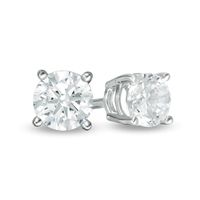 CT. T.W. Certified Lab-Created Diamond Solitaire Stud Earrings in 14K White Gold (F/SI2)|Peoples Jewellers