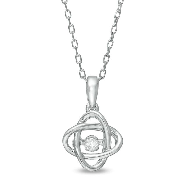 Centre of Me CT. Diamond Solitaire Orbit Pendant in Sterling Silver