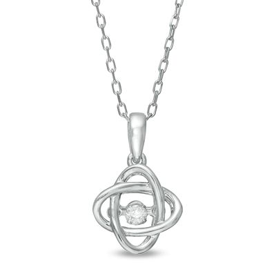 Centre of Me CT. Diamond Solitaire Orbit Pendant in Sterling Silver|Peoples Jewellers