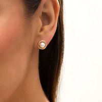 6.0mm Freshwater Cultured Pearl Love Knot Stud Earrings in 14K Gold|Peoples Jewellers