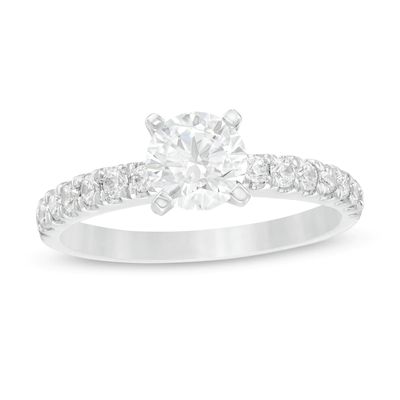 1.40 CT. T.W. Certified Lab-Created Diamond Engagement Ring in 14K White Gold (F/SI2)|Peoples Jewellers