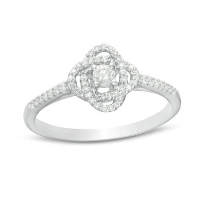 Centre of Me 0.20 CT. T.W. Diamond Orbit Ring in Sterling Silver|Peoples Jewellers
