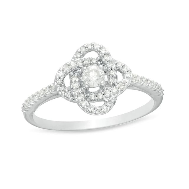 Centre of Me 0.33 CT. T.W. Diamond Orbit Ring in 10K White Gold|Peoples Jewellers