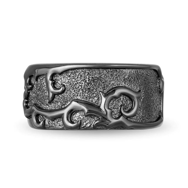 Enchanted Disney Men's Oxidized Thorns Ring in Sterling Silver with Black Rhodium - Size 10