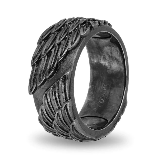 Enchanted Disney Men's Raven Wings Ring in Sterling Silver with Black Rhodium - Size 10|Peoples Jewellers