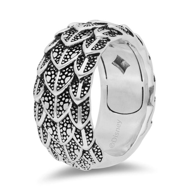 Enchanted Disney Men's Oxidized Layered Dragon Scales Ring in Sterling Silver - Size 10|Peoples Jewellers