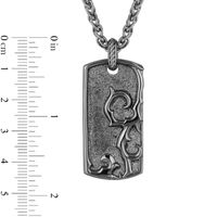 Enchanted Disney Men's Thorns Dog Tag Pendant in Sterling Silver with Black Rhodium - 22"|Peoples Jewellers