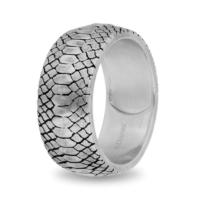 Enchanted Disney Men's Oxidized Snake Skin Ring in Sterling Silver - Size 10|Peoples Jewellers