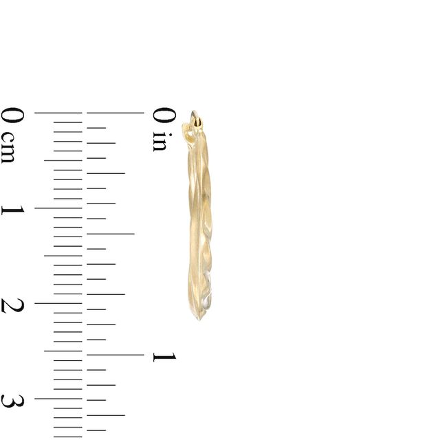 22.0mm Twisted Graduating Tube Hoop Earrings in 14K Gold|Peoples Jewellers