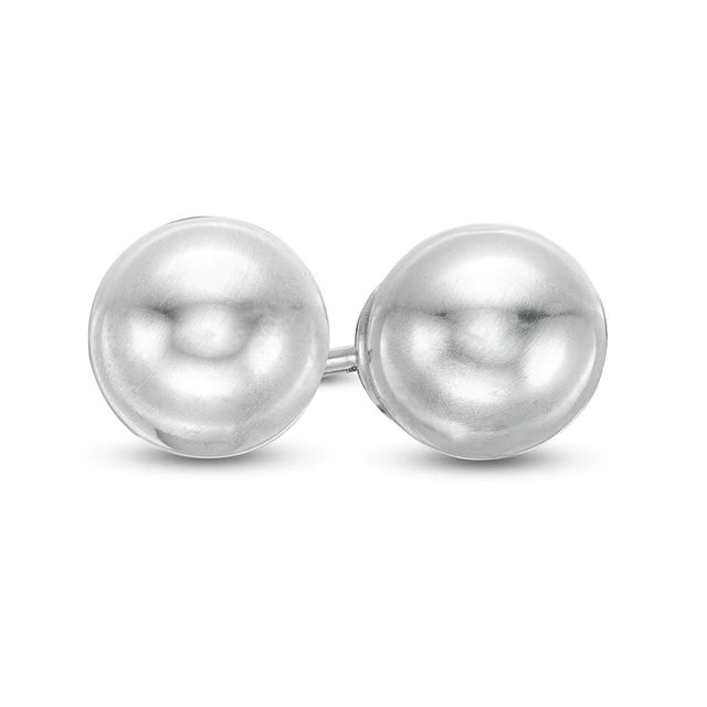 6.0mm Ball Stud Earrings in 14K White Gold|Peoples Jewellers