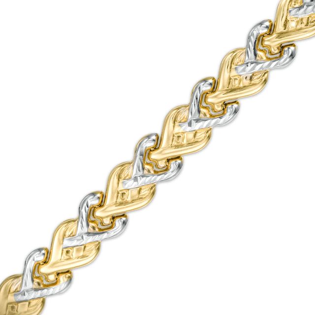 5.7mm Infinity Link Bracelet in Hollow 10K Two-Tone Gold - 7.25"|Peoples Jewellers