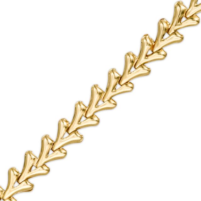 Interlocking V-Link Bracelet in 10K Gold - 7.25"|Peoples Jewellers