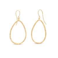 35.0 x 30.0mm Diamond-Cut Teardrop Hoop Earrings in 10K Gold