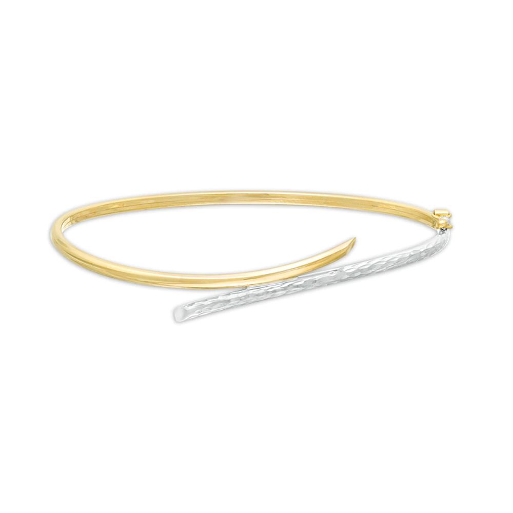 Bypass Slip-On Bangle in 14K Gold - 7.5"|Peoples Jewellers