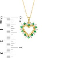 Emerald and Diamond Accent Shadow Heart Pendant in 10K Gold|Peoples Jewellers