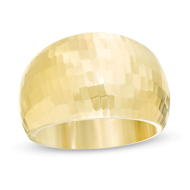 Diamond-Cut Dome Ring in 14K Gold - Size 7