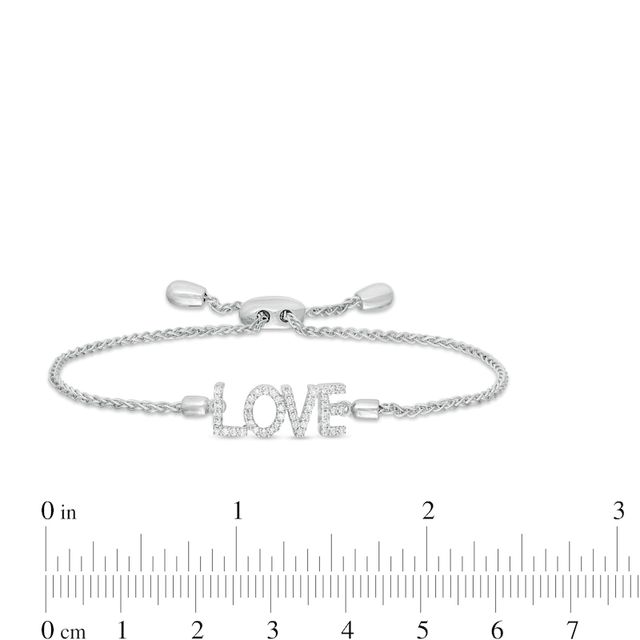 Vera Wang Love Collection 0.18 CT. T.W. Diamond "LOVE" Bolo Bracelet in Sterling Silver - 9.0"|Peoples Jewellers