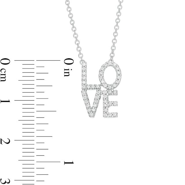 Vera Wang Love Collection 0.18 CT. T.W. Diamond "LOVE" Necklace in Sterling Silver - 19"