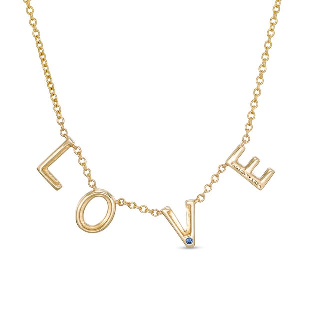 Vera Wang Love Collection 0.04 CT. T.W. Diamond "LOVE" Station Necklace in 10K Gold - 19"|Peoples Jewellers