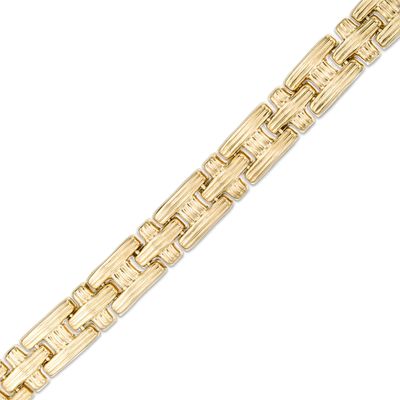 5.5mm Stampato Chain Bracelet in Hollow 10K Gold - 7.25"|Peoples Jewellers