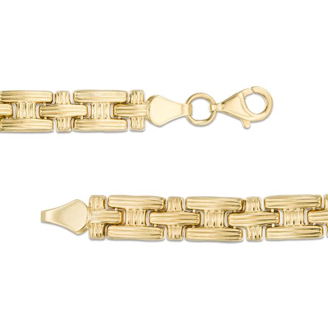 Peoples Jewellers 5.5mm Stampato Chain Bracelet in Hollow 10K Gold -  7.25, Peoples Jewellers