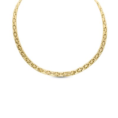 5.5mm Stampato Chain Necklace in 10K Gold - 17"|Peoples Jewellers