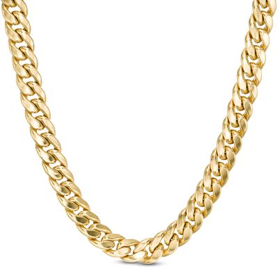 Italian Gold Men's 7.6mm Curb Chain Necklace in Hollow 14K Gold - 22"|Peoples Jewellers