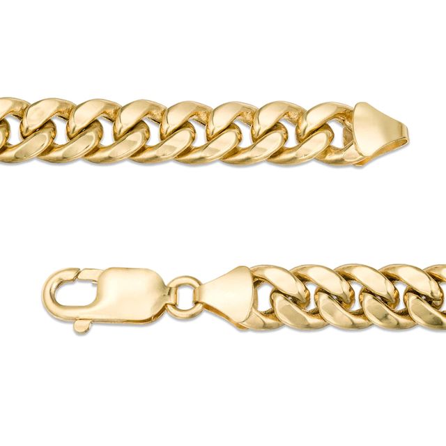 Italian Gold Men's 7.6mm Curb Chain Necklace in Hollow 14K Gold - 22"