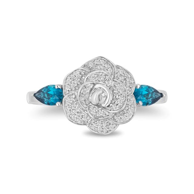 Collector's Edition Enchanted Disney Cinderella 70th Anniversary Blue Topaz and Diamond Ring in Sterling Silver|Peoples Jewellers