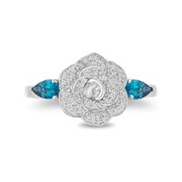 Collector's Edition Enchanted Disney Cinderella 70th Anniversary Blue Topaz and Diamond Ring in Sterling Silver|Peoples Jewellers