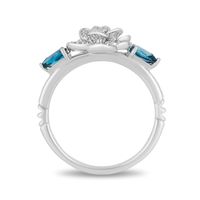 Collector's Edition Enchanted Disney Cinderella 70th Anniversary Blue Topaz and Diamond Ring in Sterling Silver|Peoples Jewellers