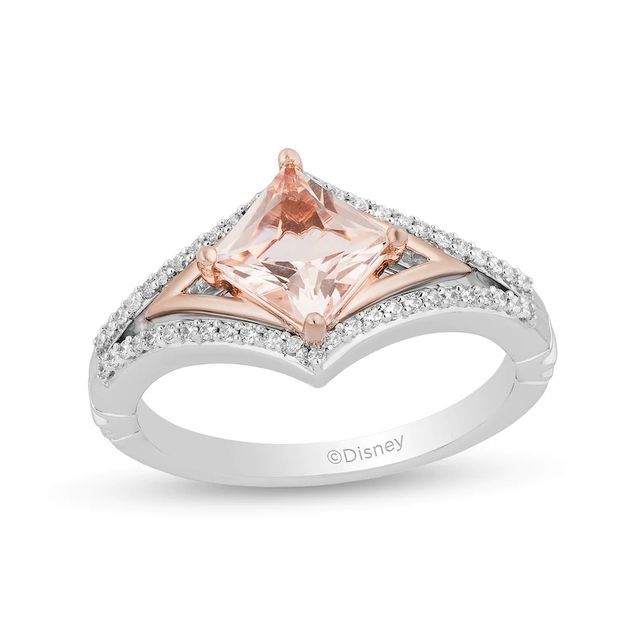 Enchanted Disney Aurora Morganite and 0.18 CT. T.W. Diamond Ring in Sterling Silver and 10K Rose Gold|Peoples Jewellers