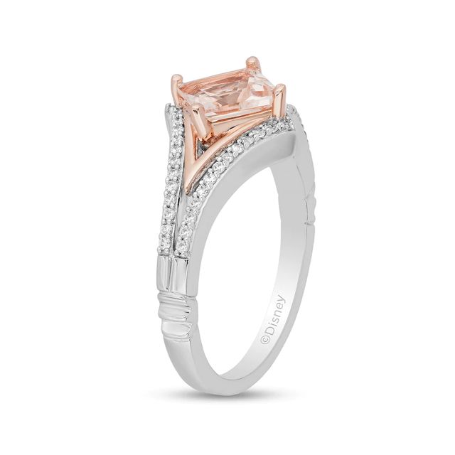 Enchanted Disney Aurora Morganite and 0.18 CT. T.W. Diamond Ring in Sterling Silver and 10K Rose Gold|Peoples Jewellers