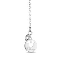 Mickey Mouse & Minnie Mouse 0.085 CT. T.W. Diamond Bow Necklace in Sterling Silver|Peoples Jewellers