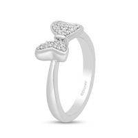 Mickey Mouse & Minnie Mouse 0.085 CT. T.W. Diamond Bow Ring in Sterling Silver|Peoples Jewellers