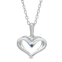 The Kindred Heart from Vera Wang Love Collection Sapphire and 0.04 CT. T.W. Diamond Pendant in Sterling Silver - 19"|Peoples Jewellers