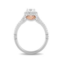 Enchanted Disney Ariel 0.69 CT. T.W. Diamond Cushion Frame Engagement Ring in 14K Two-Tone Gold|Peoples Jewellers