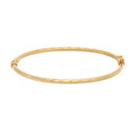 Italian Gold 2.5mm Multi-Finish Bangle in 14K Gold|Peoples Jewellers