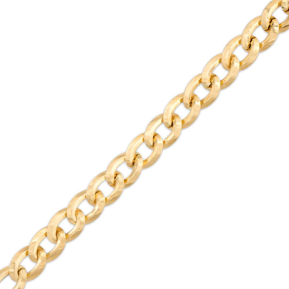 Italian Gold 8.5mm Curb Chain Bracelet in Hollow 14K Gold - 8.5"|Peoples Jewellers