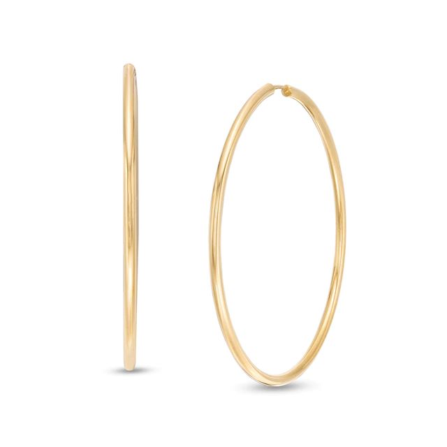 50.0mm Continuous Tube Hoop Earrings in 14K Gold