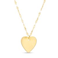 Polished Heart Disc Necklace in 10K Gold|Peoples Jewellers