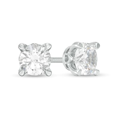 Trouvaille Collection 1.50 CT. T.W. Certified Diamond Solitaire Stud Earrings in 14K White Gold (F/I1)|Peoples Jewellers