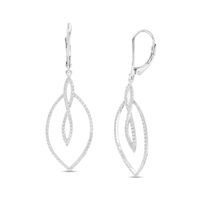 0.50 CT. T.W. Diamond Twist Loop and Marquise Drop Earrings in 10K White Gold|Peoples Jewellers