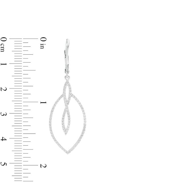 0.50 CT. T.W. Diamond Twist Loop and Marquise Drop Earrings in 10K White Gold