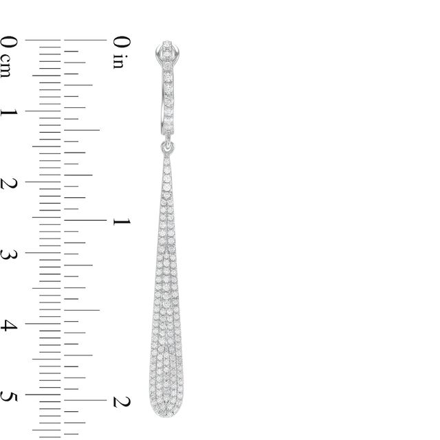 0.75 CT. T.W. Composite Diamond Elongated Pear-Shaped Drop Earrings in 10K White Gold|Peoples Jewellers