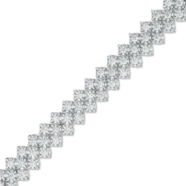 3.00 CT. T.W. Diamond Tennis-Style Chevron Bracelet in Sterling Silver|Peoples Jewellers