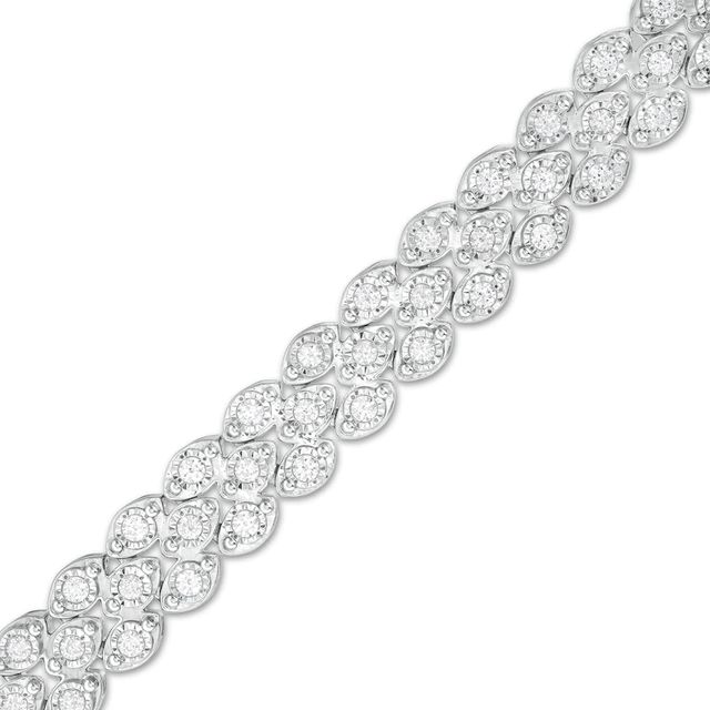 2.00 CT. T.W. Diamond Multi-Row Bracelet in Sterling Silver|Peoples Jewellers