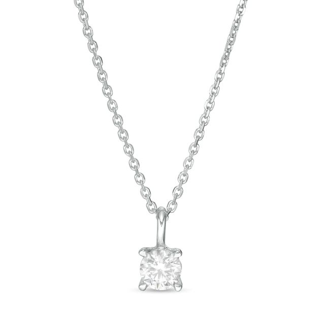 Trouvaille Collection CT. DeBeers®-Graded Diamond Solitaire Pendant in 14K White Gold (F/I1