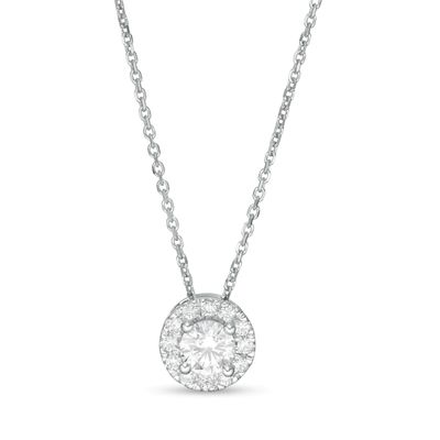 Trouvaille Collection CT. T.W. DeBeers®-Graded Diamond Frame Pendant in 14K White Gold (F/I1)|Peoples Jewellers